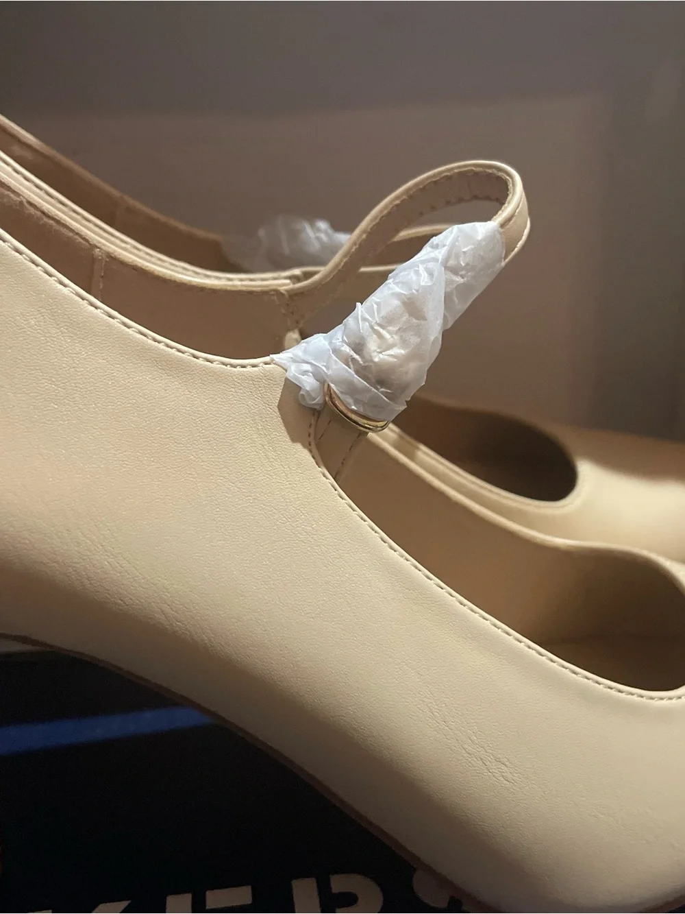 Women’s Nude Mary Jane Heels with Strap by (Unbranded)